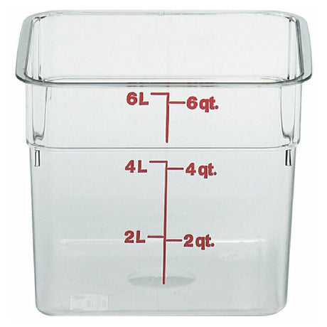 Cambro 6SFSCW135 CamSquare® Food Container 6 Qt. 8-3/8"L X 8-3/8"W X 7-1/4"H