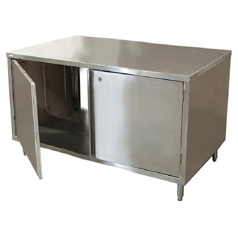 BK Resources CST-3660HL2 Dual Access Chef Table Cabinet Base With Hinged Doors & Locks On Both Sides