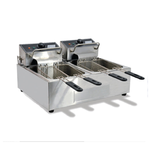 Omcan 34868 (CE-CN-0012) Double Countertop Fryer Electric 22-3/4"W X 17-1/2"D X 11-3/4"H (overall)