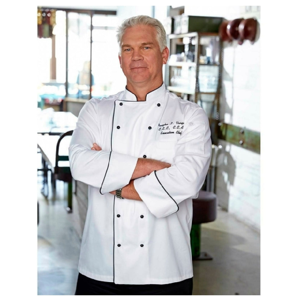 Chef Works MICCWHTXL Newport Executive Chef Coat Double-breasted Long Sleeves