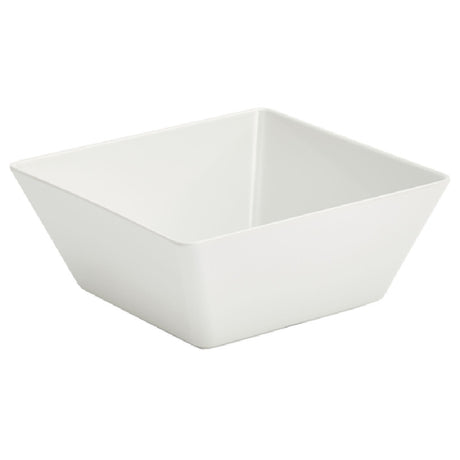 Vollrath V22203 Melamine Bowl Large Square White. 3 3/16 QT. 9 1⁄2" W X 9 1⁄2" L X 3 15⁄16" H. Dishwasher Safe.