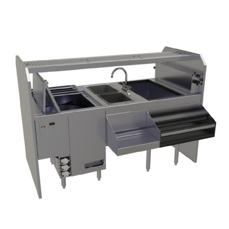 Glastender PSC-66L Complete Style Pass-Thru Cocktail Station With Glasswasher 66"W X 32"D