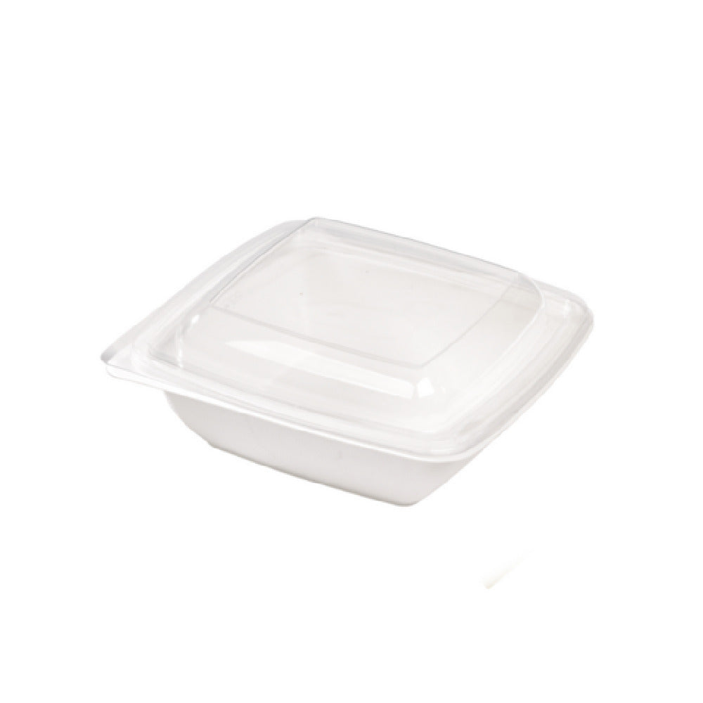 PacknWood 210APUSCB750F - Square Sugarcane Salad Bowl (No Added PFAs), 25oz, 7.7"L X 7.7"W X 1.9"H