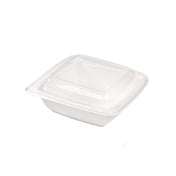 PacknWood 210APUSCB750F - Square Sugarcane Salad Bowl (No Added PFAs), 25oz, 7.7"L X 7.7"W X 1.9"H