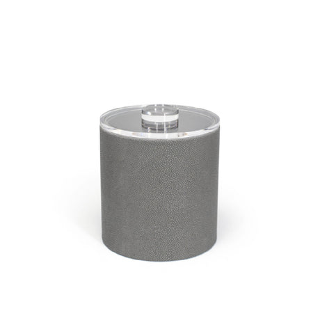 FOH RIB018GYL21 3.5qt Round Belize Ice Bucket Smoke With Acrylic Lid Includes One RIB018GYL21-BTM 3.5qt Round Belize Ice Bucket Base Smoke