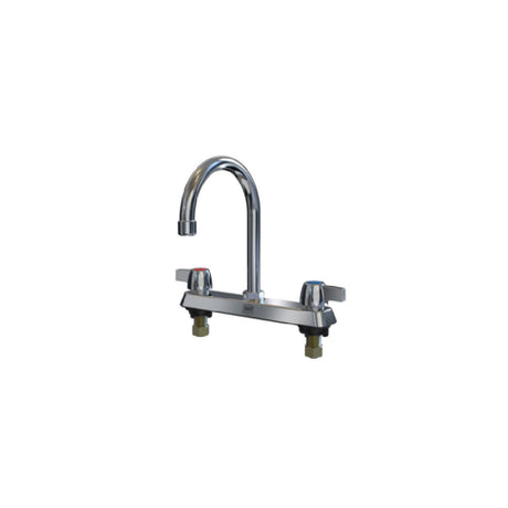 NBR Equipment P3D8S3G 8" Deck Mount Faucet Brass Body With 3-1/2" Goose Neck Spout