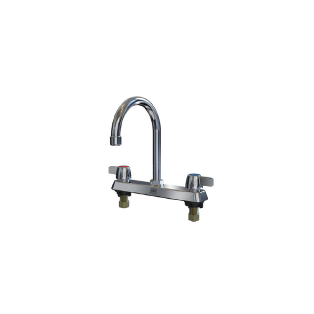 NBR Equipment P3D8S8G 8" Deck Mount Faucet Brass Body With 8" Goose Neck Spout