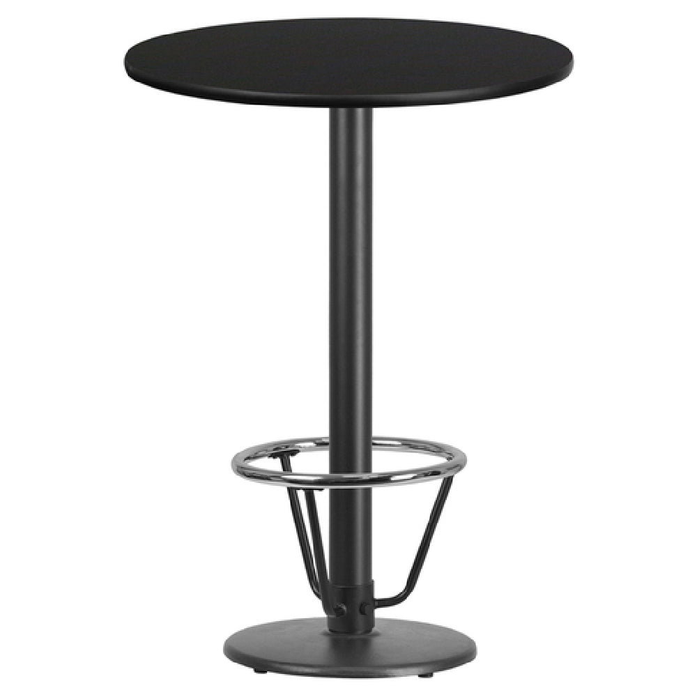 Flash Furniture XU-RD-30-BLKTB-TR18B-3CFR-GG Table 30" Dia. X 43-1/8"H Bar Height