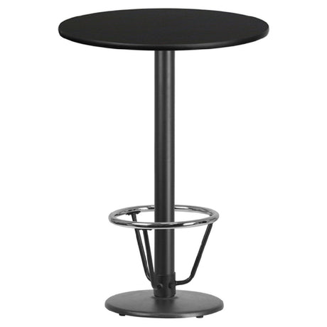 Flash Furniture XU-RD-30-BLKTB-TR18B-3CFR-GG Table 30" Dia. X 43-1/8"H Bar Height