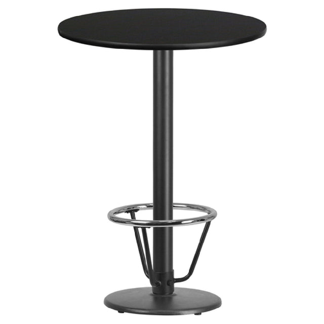 Flash Furniture XU-RD-30-BLKTB-TR18B-3CFR-GG Table 30" Dia. X 43-1/8"H Bar Height