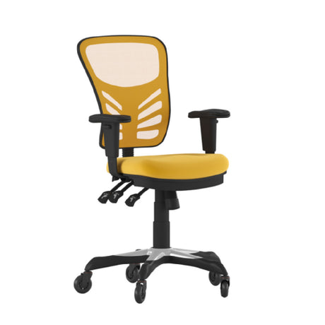 Flash Furniture HL-0001-YEL-RLB-GG Nicholas Swivel Task Chair 37" To 44-1/4" Adjustable Height