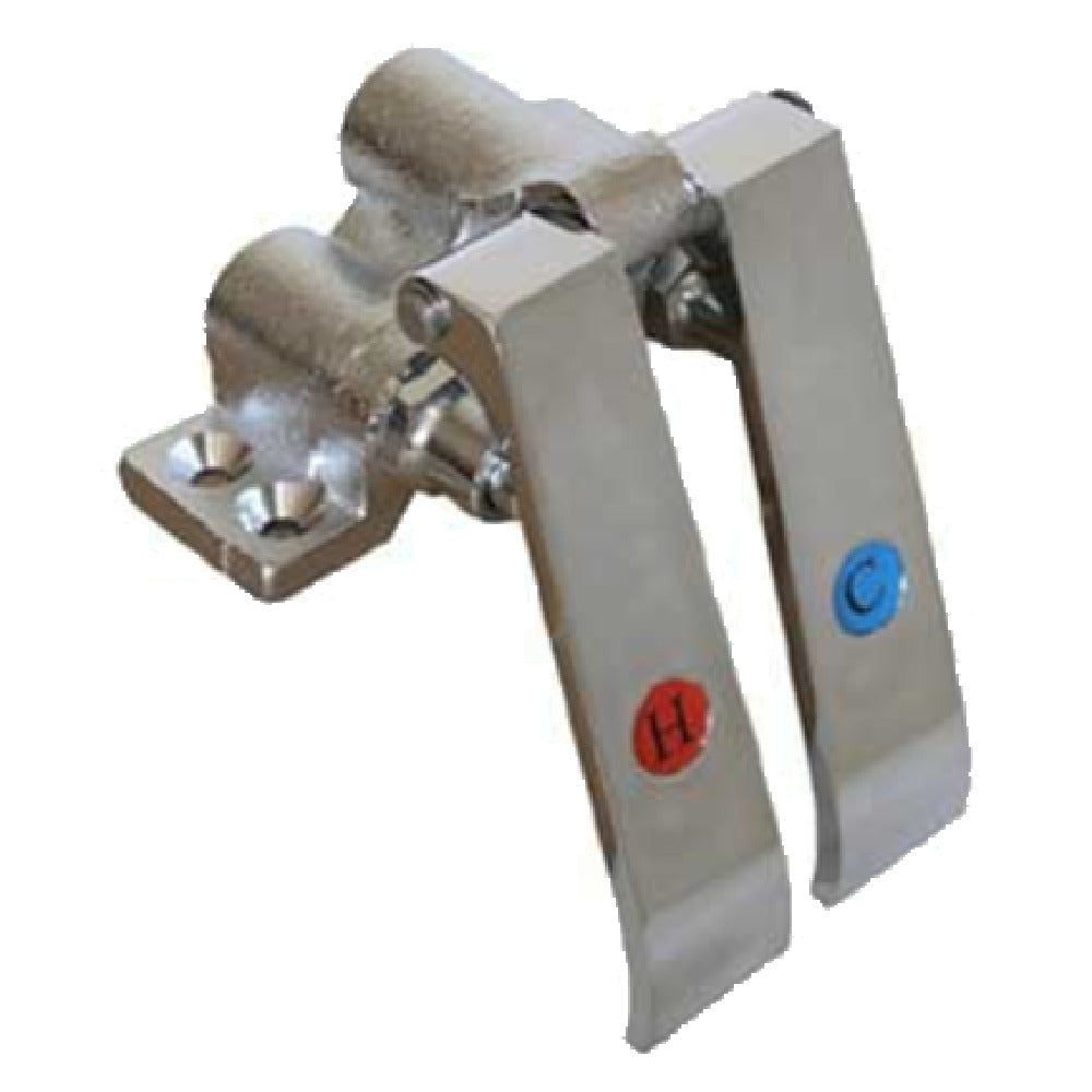 GSW USA AA-203G Knee Action Operation Valve Self-closing Valves Red & Blue Color Indexed Brass Pedals With Polished Chrome Finish