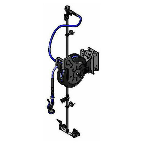 T&S Brass B-7232-U01WS1E Hose Reel Assembly Open 3/8" X 35 Ft. Hose With High Flow Spray Valve With Swivel