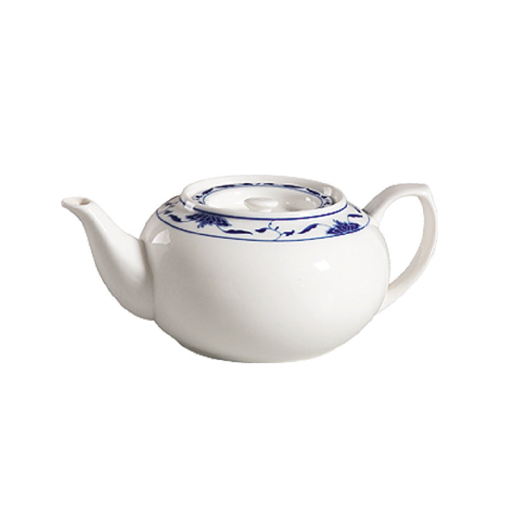 CAC China 103-TPW-2 Blue Lotus Teapot 32 Oz. 8"L X 3-1/2"W X 5"H