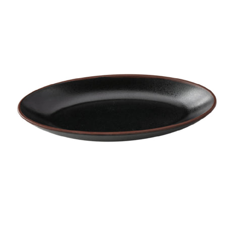 Yanco NA-310BK Nature Art Appetizer/Salad Plate 10-1/2"W X 5-1/4"D X 1-1/2"H Oval