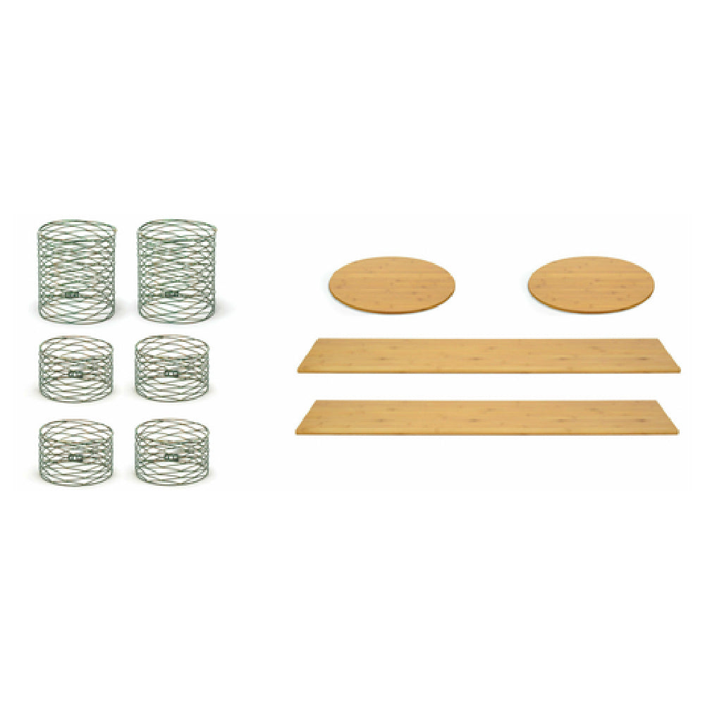 FOH BST044MUM28 Buffet Essentials Patina Natural Bamboo On Patina Includes Two BRI003PTI20 Patina Risers Set Of 3