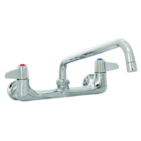 T&S Brass 5F-8WLS12 Equip Faucet 8" Wall Mount 12" Swivel Nozzle Lever Handles & Inlet Supply Kit