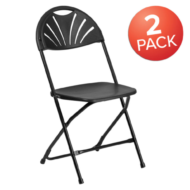 Flash Furniture 2-LE-L-4-BK-GG Hercules Series Folding Chair 650 Lb. Weight Capacity