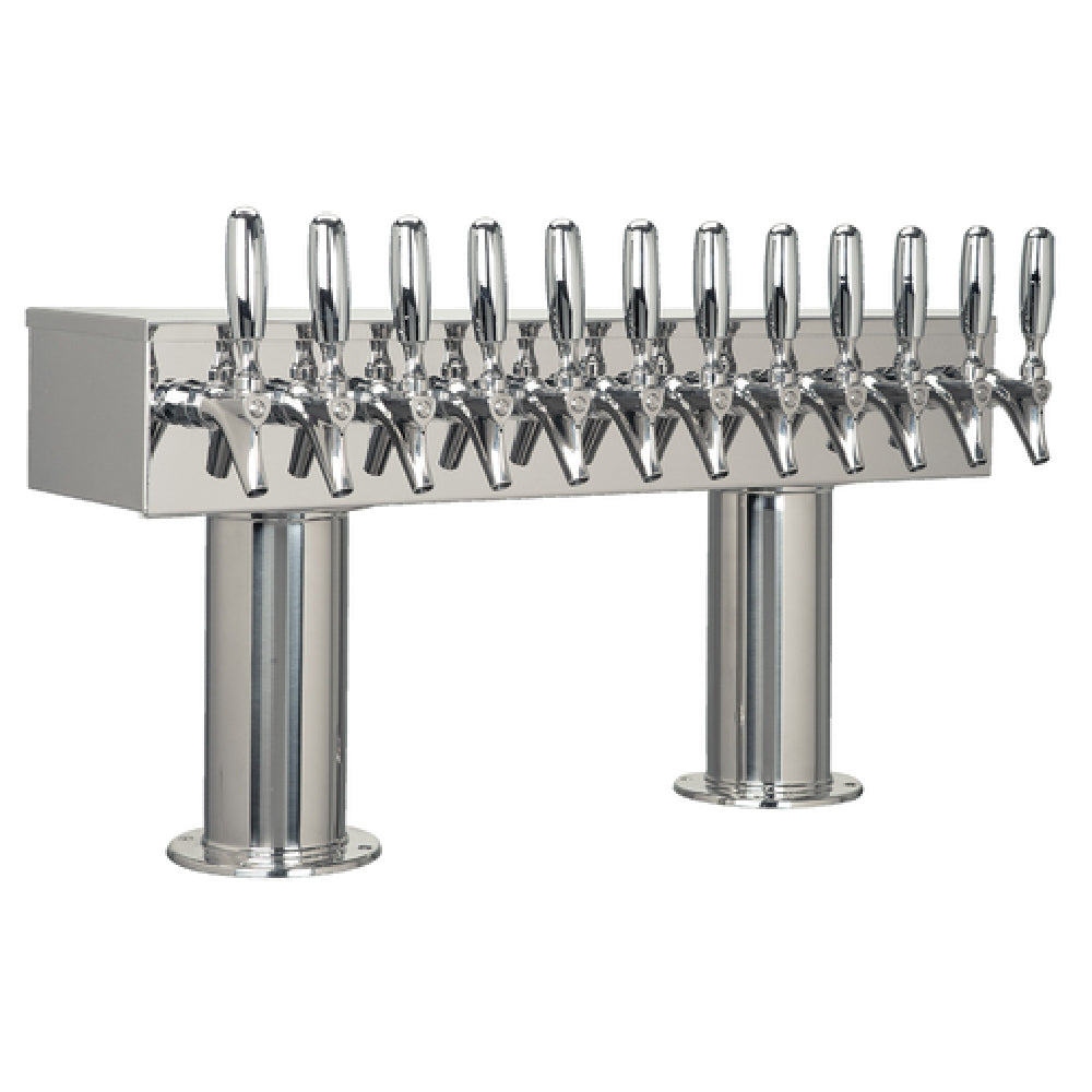 Micro Matic DPT412PSS-3 Double Pedestal Draft Beer Tower Countertop 36"W X 15-9/16"H