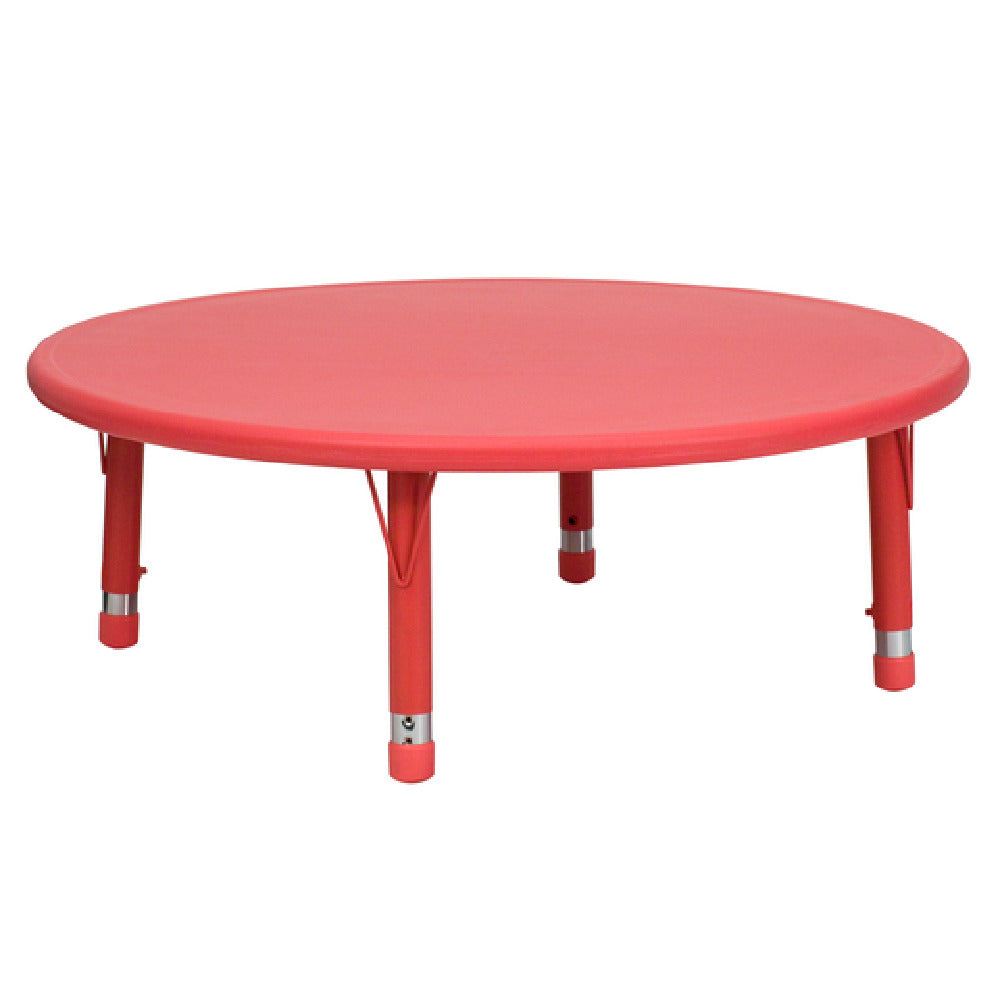 Flash Furniture YU-YCX-005-2-ROUND-TBL-RED-GG Preschool Activity Table 45" Dia. X 14-1/2" To 23-3/4" Adjustable Height