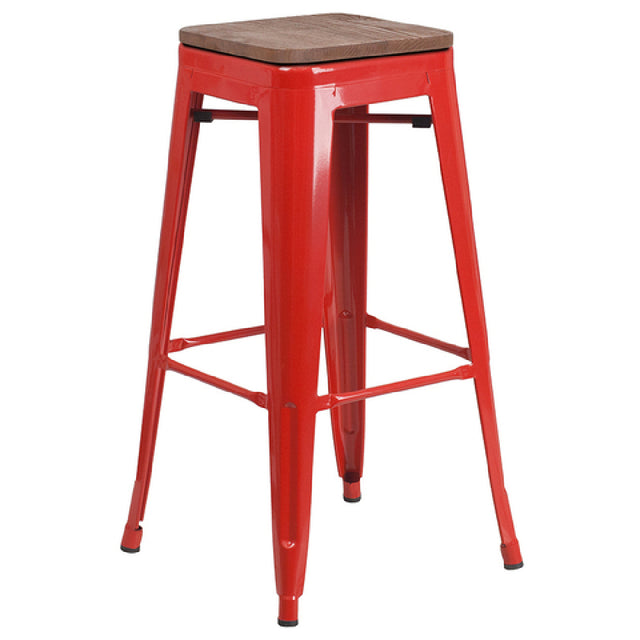 Flash Furniture CH-31320-30-RED-WD-GG Bar Stool 500 Lb. Weight Capacity Backless