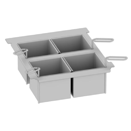 Rational 60.75.978 Portion Basket Kit Includes (4) 1/6 GN Solid Baskets With Lids And Frame