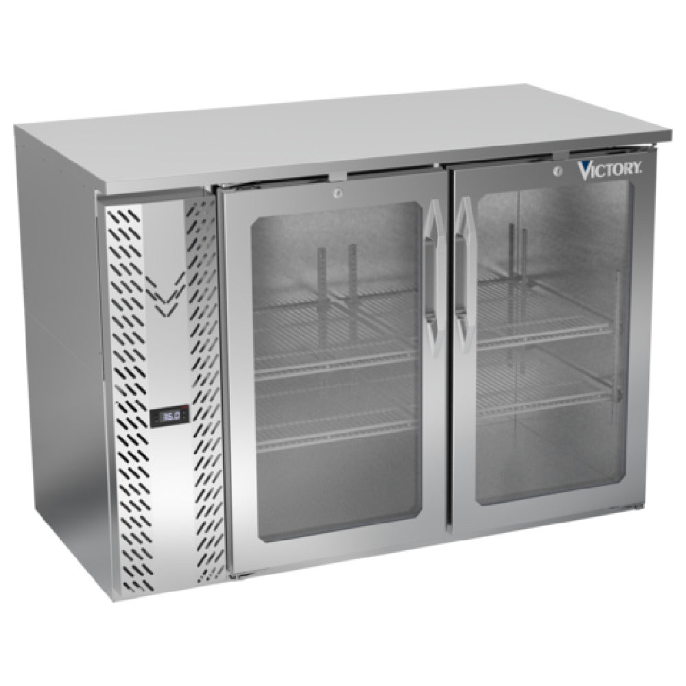 Victory VBBN48HC-G-S - Back Bar Refrigerator, Two-section, 48"W X 25-11/16”D X 34"H