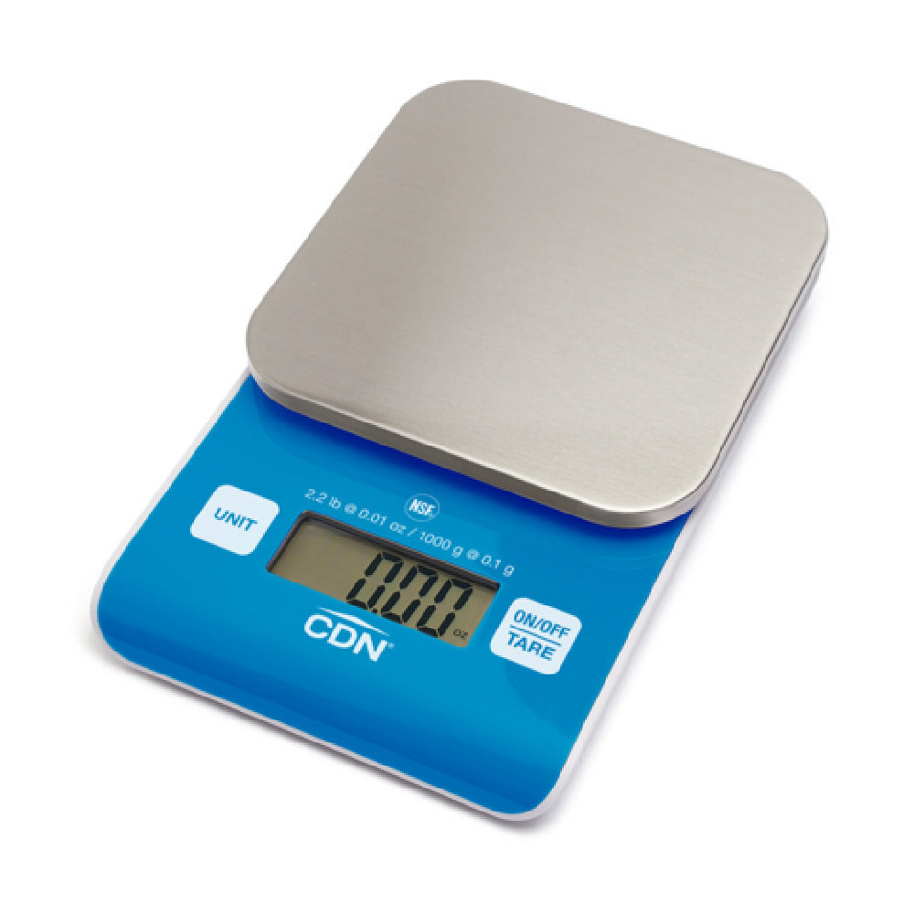 CDN SD0202-B Digital Precision Scale Blue Product Dimensions: 4.45 W X 0.94 H X 7.13 D In (11.3 W X 2.4 H X 18.1 D Cm)