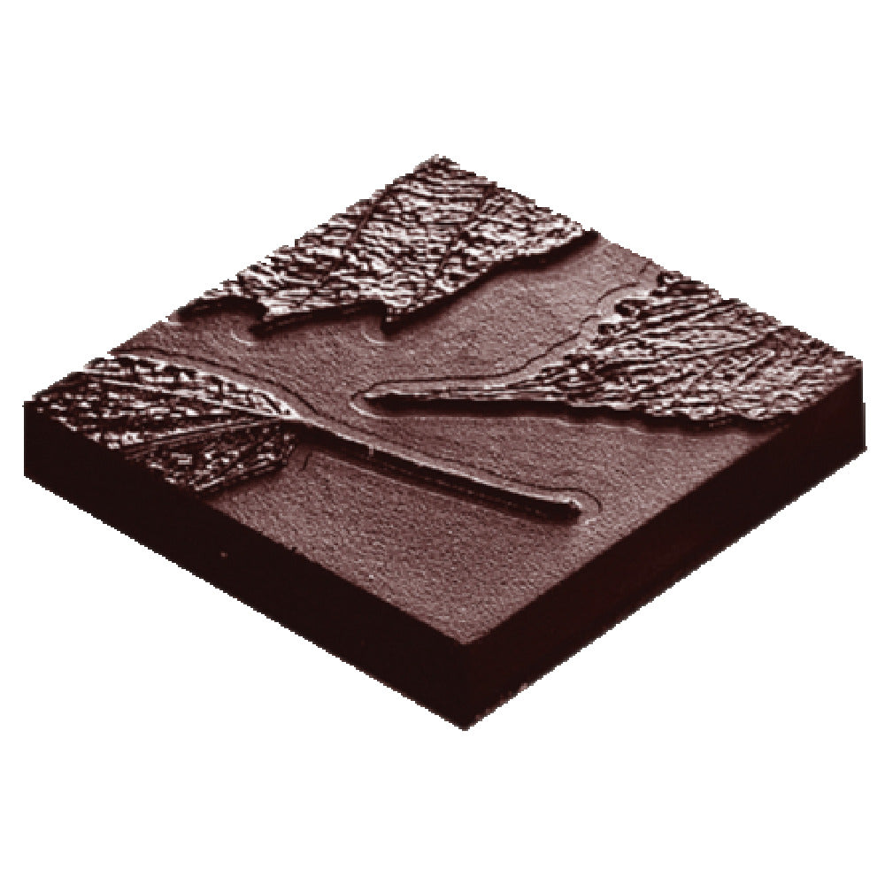 JB Prince K728 Chocolate Mold (8) Square Leaf 1-5/8"L X 1-5/8"W X 5/16"H (41mm X 41mm X 8mm)