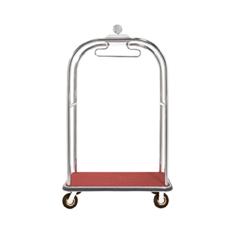 Aarco LC-3C-4P Luggage Cart 26-1/4"W X 45"L X 75"H 1-1/2" Dia. Tubular Chrome Frame