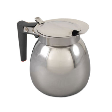 Alegacy Foodservice Products LC15B Coffee Decanter 64 Oz. Polished Stainless Steel With Black Plastic Handle