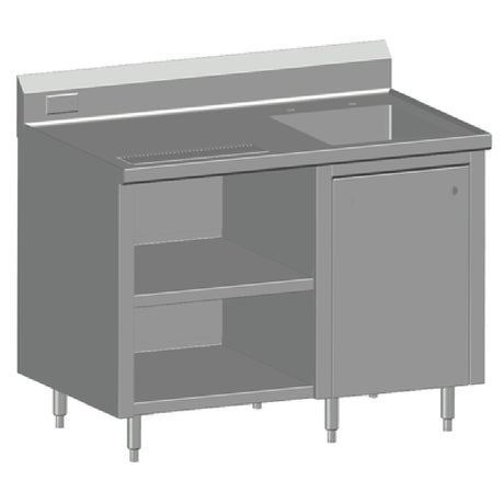 SPG BC-48R - Universal Stainless Beverage Counter, 48" Long, 30" Wide