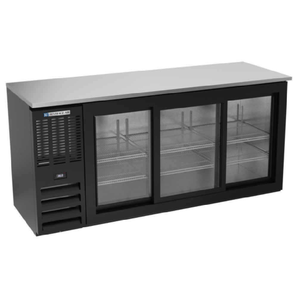 Beverage Air BBN72HC-GS-B - Refrigerated Back Bar Storage Cabinet, Three-section