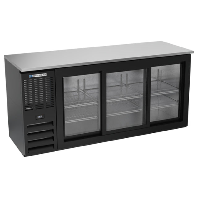 Beverage Air BBN72HC-GS-B - Refrigerated Back Bar Storage Cabinet, Three-section