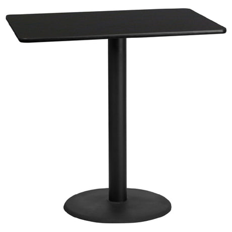 Flash Furniture XU-BLKTB-3048-TR24B-GG Table 48"W X 30"D X 43-1/8"H Bar Height