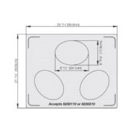 Vollrath 8250114 Miramar™ Double Well Template For 3 Small Ovals Plain Stainless