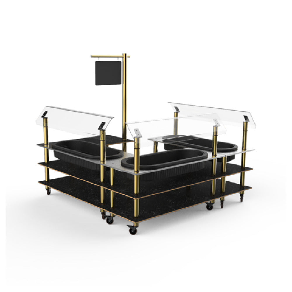 Steelite MGCMLB03MBXW Mogogo Buffet Solutions Modular Chilled Salad Station 3-tier