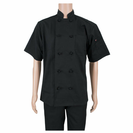 John Ritzenthaler Company RZSSKBBKM Ritz® Kitchen Wears™ Chef's Coat 10-knot Button Short Sleeve