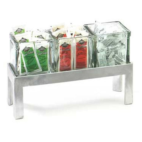 Cal Mil 1560-4 Jar Display 12"W X 4-1/4"D X 4"H (3) Glass 4" X 4" Jars