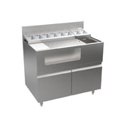 Krowne AL24-LAB38-D Alchemy Series “The Thirty-Eight Lab” Is An Innovative Mise-en-place Station With A Generous 28” Wide Perforated Cocktail Prep/cutting Board Area And An Integrated Garnish Station Above A Fully Insulated Horizontal Well. Also