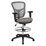 Flash Furniture HL-0001-1CBLACK-LTGY-GG Tyler Drafting Chair 23-1/2" To 31-1/2" Adjustable Seat Height