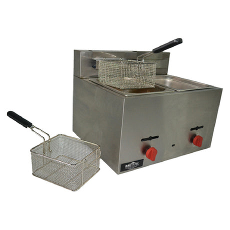 AMPTO F2BGVE Metal Supreme Fryer Liquid Propane Gas Countertop