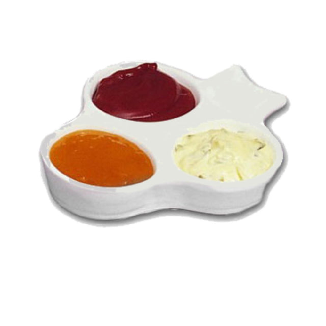 Bon Chef 9064PLATINUMGRA Sauce Dish 3 Compartment 2 Oz