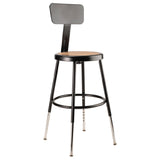 National Public Seating 6218HB-10 NPS® Heavy Duty Steel Stool With Backrest 19"-27"