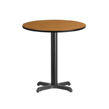 Flash Furniture XU-RD-24-NATTB-T2222-GG Table 24" Dia. X 31-1/8"H Dining Height