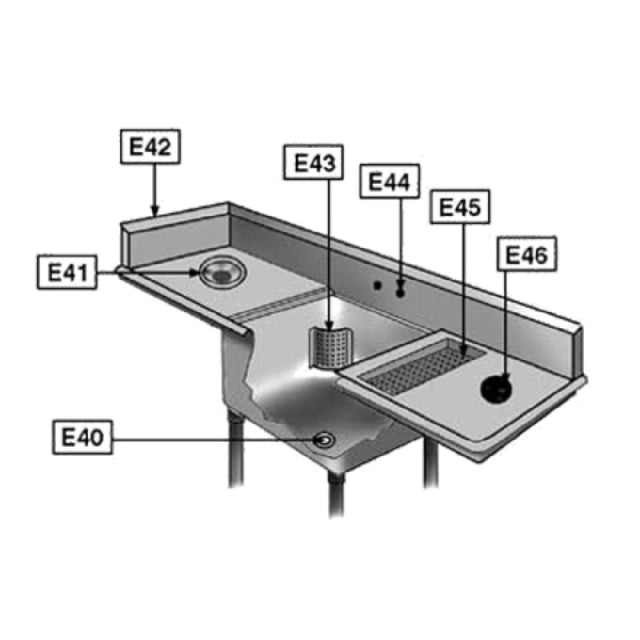 Eagle E48 Stainless Steel Apron To Cover Sink Bowls 2 Or 3 Compartment