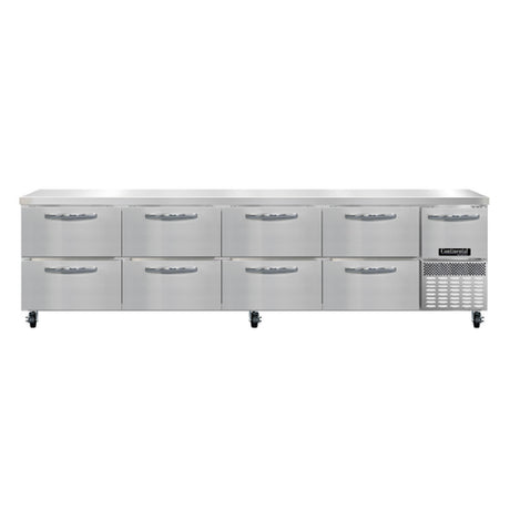 Continental Refrigerator RA118N-D Refrigerated Base Worktop Unit 118"W 300 Series Stainless Steel Flat Work Top