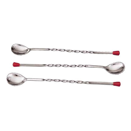 Admiral Craft BS-90/PKG Deluxe Bar Spoon 11"L Twisted Stainless Steel With Red Knob (pack Of 6)