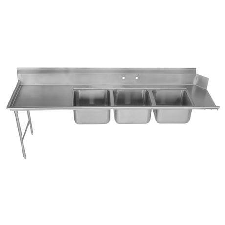 Advance Tabco DTC93-2020-9L Dishtable With 3-compartment Sink 108”W (3) 20" X 20" X 12" Deep Drawn™ Bowls