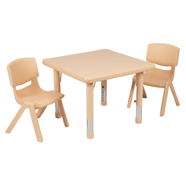 Flash Furniture YU-YCX-0023-2-SQR-TBL-NAT-R-GG Preschool Activity Table Set Includes (1) Table: 24"W X 24"D X 14-1/2" 23-3/4"H